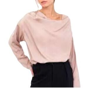 Le Lis S Tan Waffle Knit Drape Slouchy Of Shoulder Long Sleeve Sweater